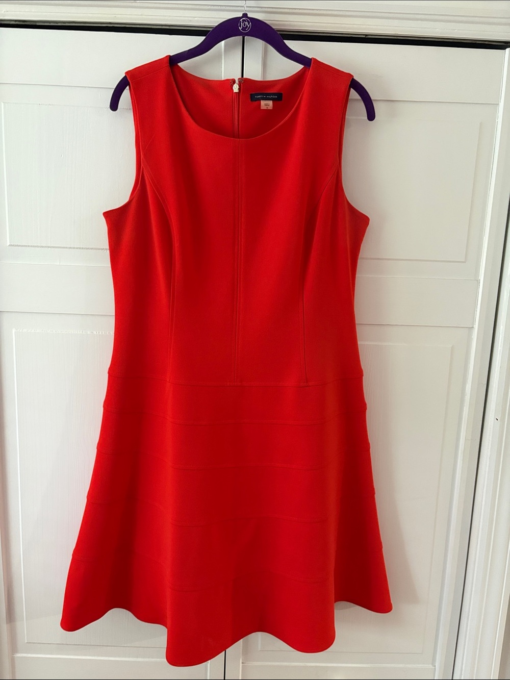 Tommy Hilfiger Sleeveless Red Midi A-Line Dress-size 14